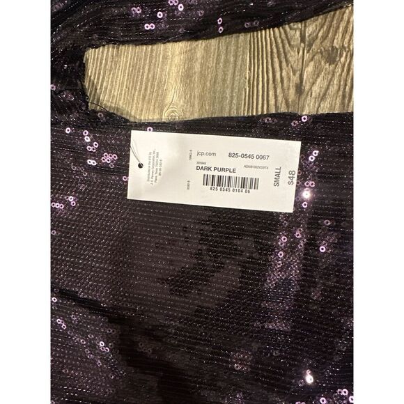 Bold Elements Size Small Purple Sequined Arm Cutout Blouse Top. NWT. Z - Picture 4 of 8